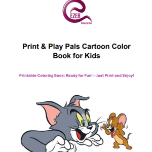 Print & Play Pals Cartoon Color  Book for Kids | Digital Download