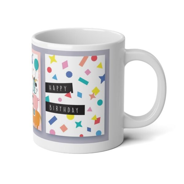 Happy Birthday Jumbo Mug, 20oz Party Gift, Fun Unicorn Design, Celebration Coffee Cup, Colorful Floral Mug, Birthday Present - Image 4