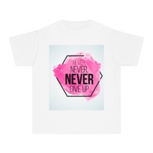Motivational Youth Midweight Tee, Inspirational T-Shirt, Never Give Up Shirt, Kids Motivational Clothing, Positive Thinking Apparel