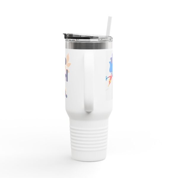 Motivational Insulated Travel Mug, 40oz - Go Girl Go! | Perfect for Road Trips, Gym, Fun Gifts, Floral Design, Active Lifestyle - Image 4