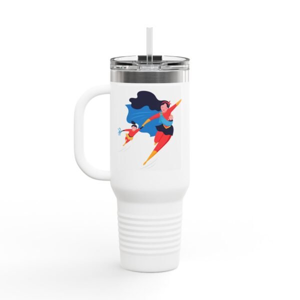 Motivational Insulated Travel Mug, 40oz - Go Girl Go! | Perfect for Road Trips, Gym, Fun Gifts, Floral Design, Active Lifestyle - Image 2