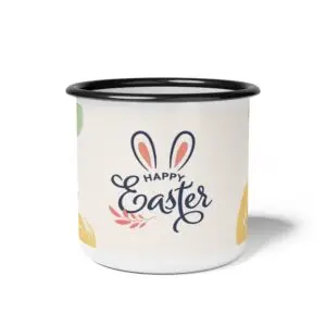 Easter Enamel Camp Cup | Colorful Outdoor Mug | Perfect for Camping, Picnics, and Spring Celebrations | Gift for Nature Lovers