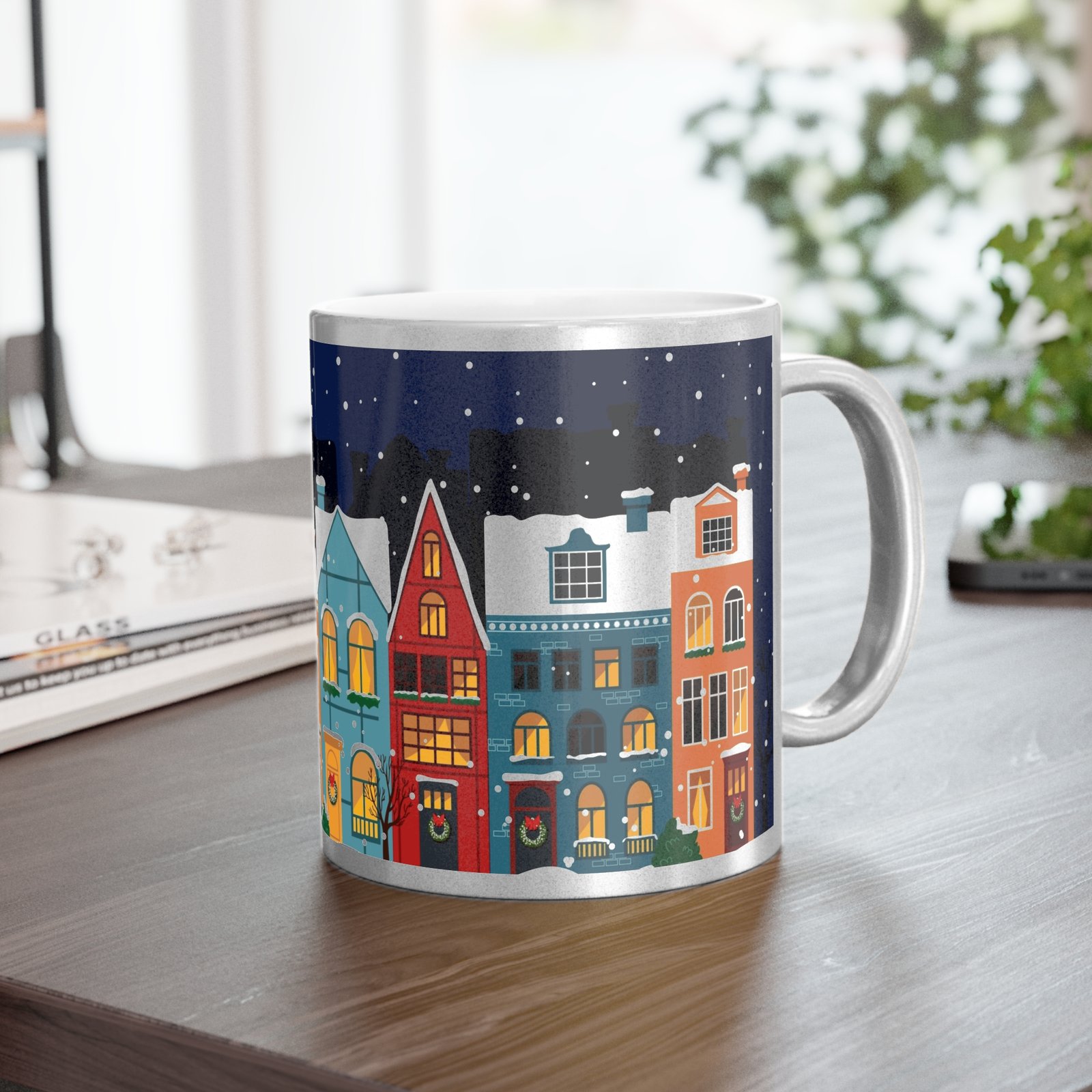 Festive Metallic Mug - Holiday Decor, Christmas Gift, Cozy Sips, Winter Vibes, Unique Kitchenware - Image 4