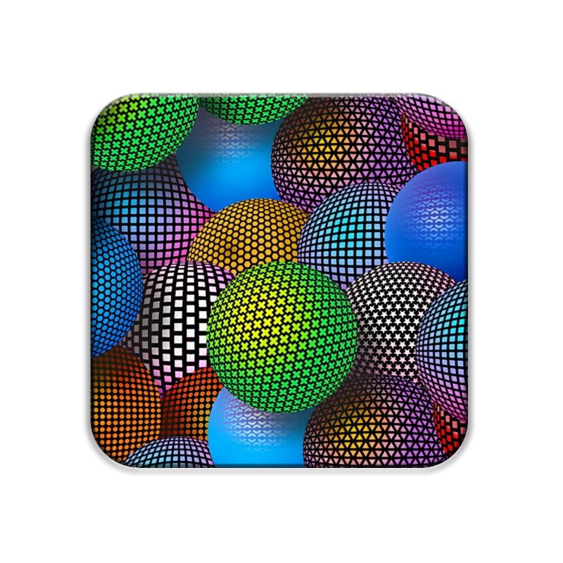 3d Mesh Ball shapes A05 Coaster (Set of 6) - Image 3