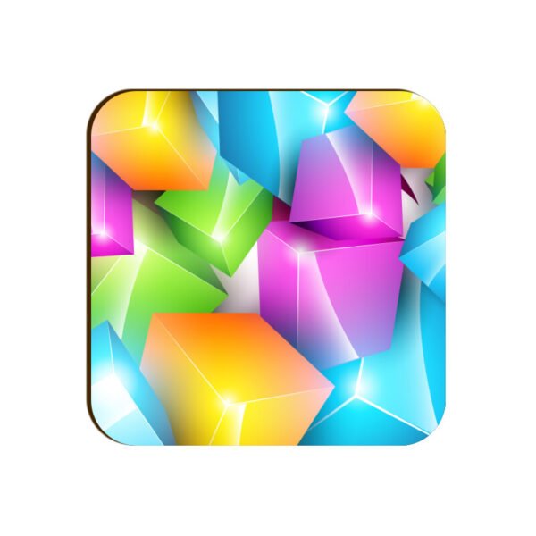 Colourful 3d Cube Design A07 Tea & Water Coaster - Image 3