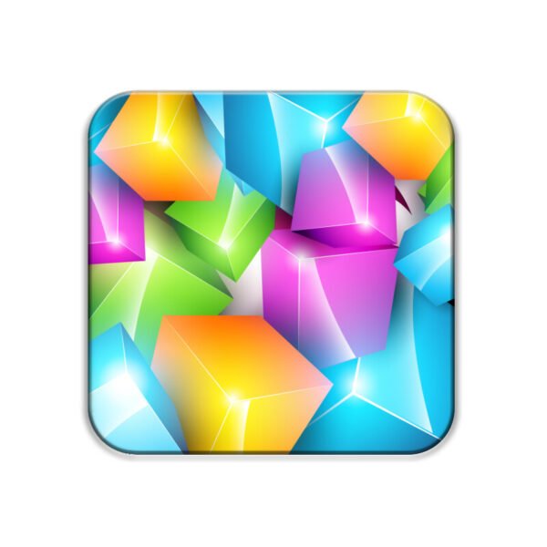 Colourful 3d Cube Design A07 Tea & Water Coaster - Image 4