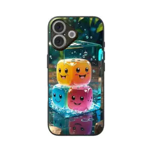Apple iPhone 16 Glass Phone Case – Smiley Design B01