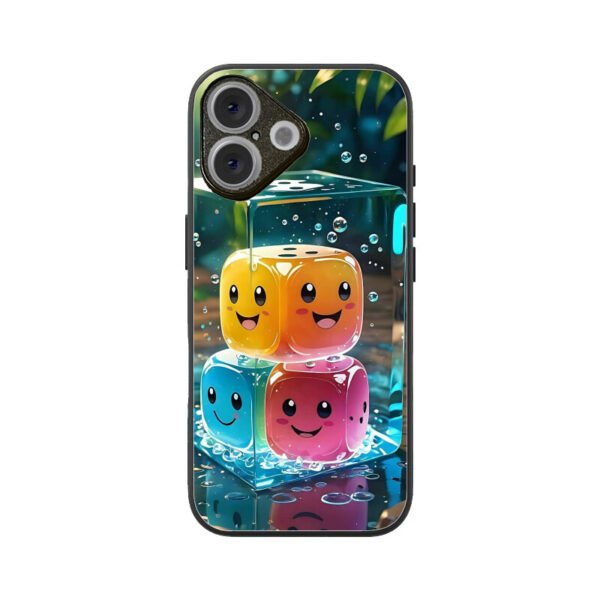 Apple iPhone 16 Glass Phone Case – Smiley Design B01 - Image 2